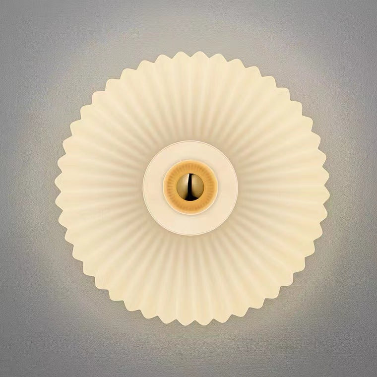 Nordic Vintage Glass Wall Sconce | Striped Round Disc Light For Hallways and Bedroom Walls