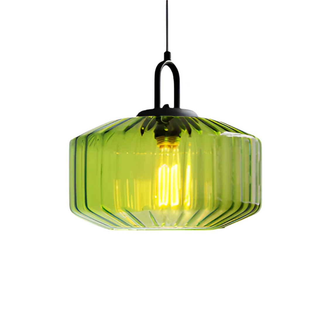 Calindra Glass Pendant Light | Retro Coloured Glass Ceiling Lamp For Kitchens, Bars and Islands