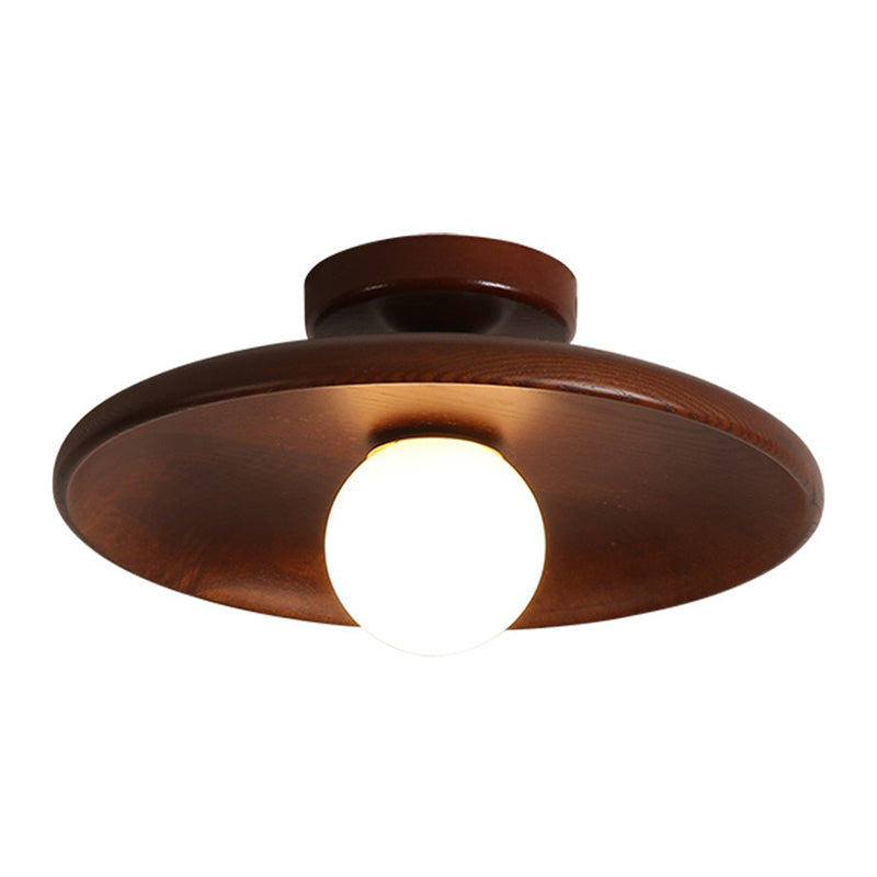 Modern Wooden Ceiling Light | Minimalist Semi Flush Mount For Bedrooms, Halls and Landings