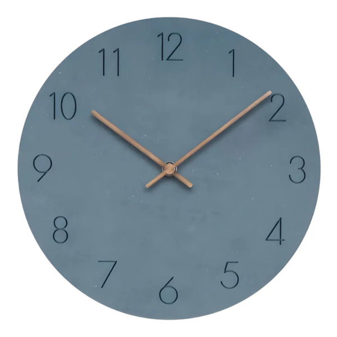 Halvor Minimalist Wall Clock | Contemporary Wood Design Silent Clock For Modern Living Rooms