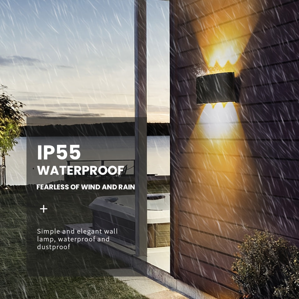 Modern Dual Beam LED Wall Light | Indoor and Outdoor IP55 Rated Up and Down Metal Wall Sconce