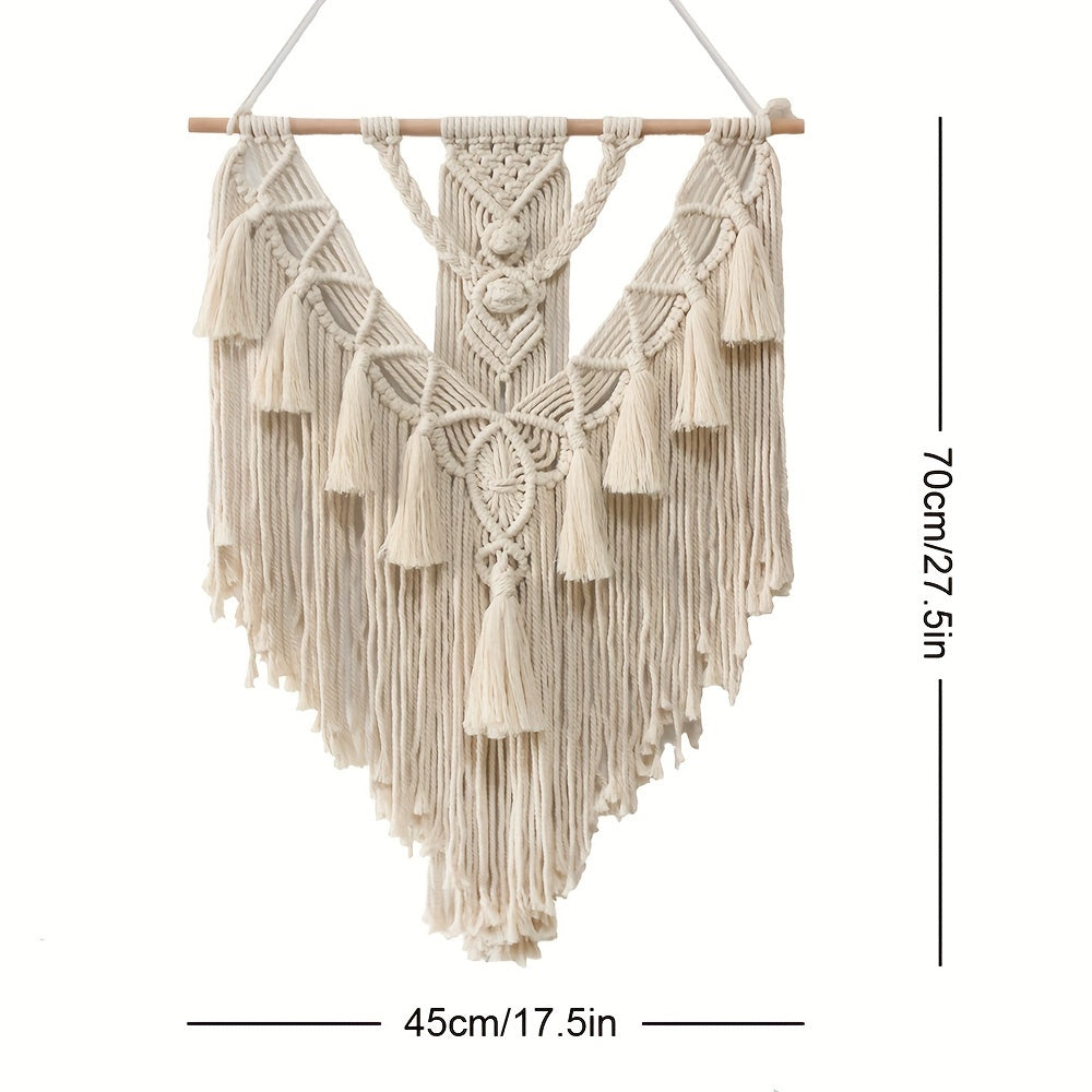 Bohemian Macrame Wall Hanging | Handcrafted Woven Cotton Tapestry For Bedrooms and Hallways