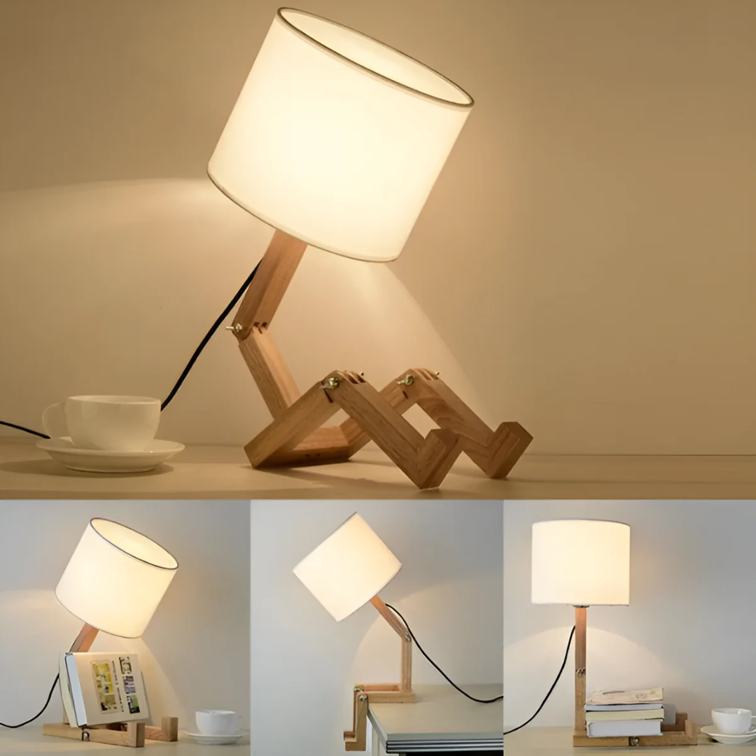 Bendra Table Lamp | Flexible Wooden Design Light For Desks, Bedsides and Warm Timber Sideboards