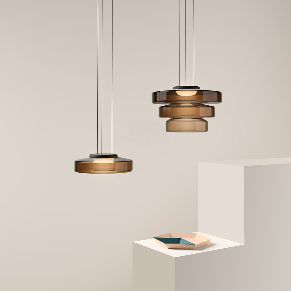 Glass Pendant Lamp | Bauhaus Style Hanging Light For Dining Rooms and Kitchen Island Counters