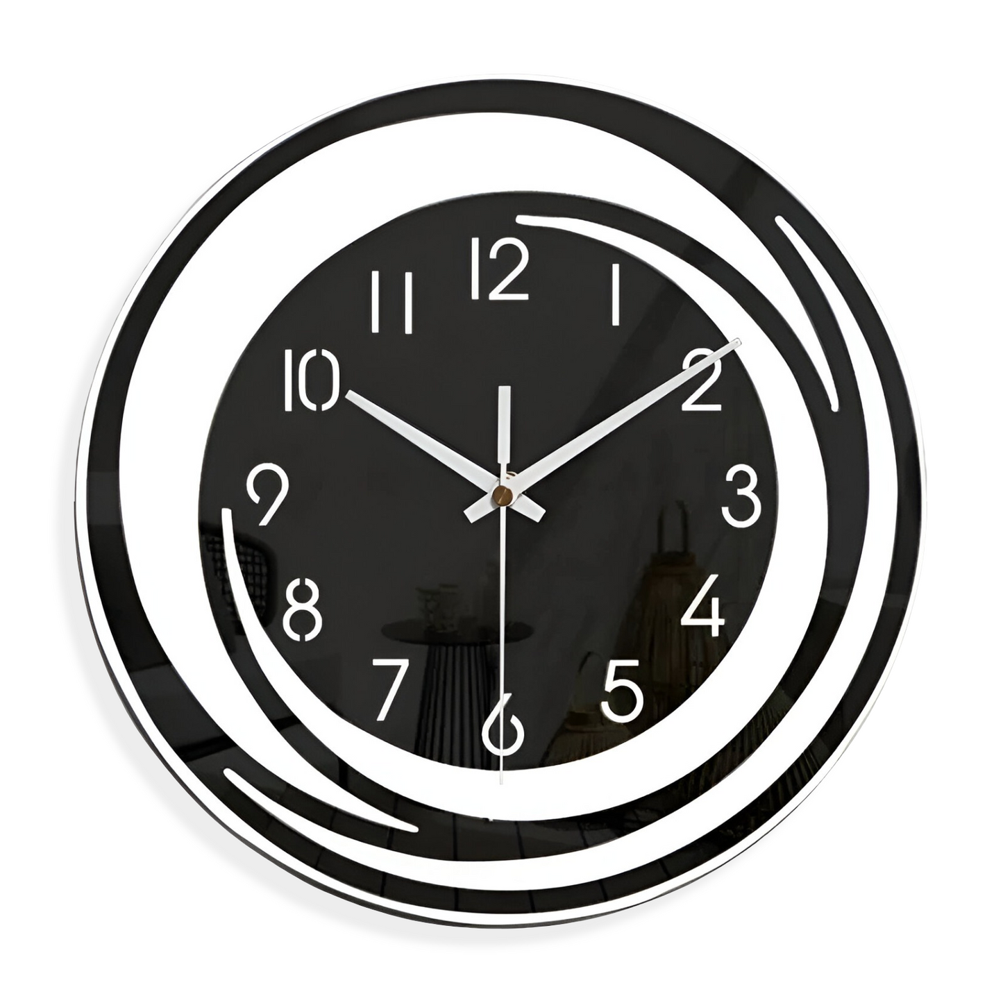 Velmora Wall Clock | Modern Black Acrylic Scandinavian Design For Offices, Halls and Studies