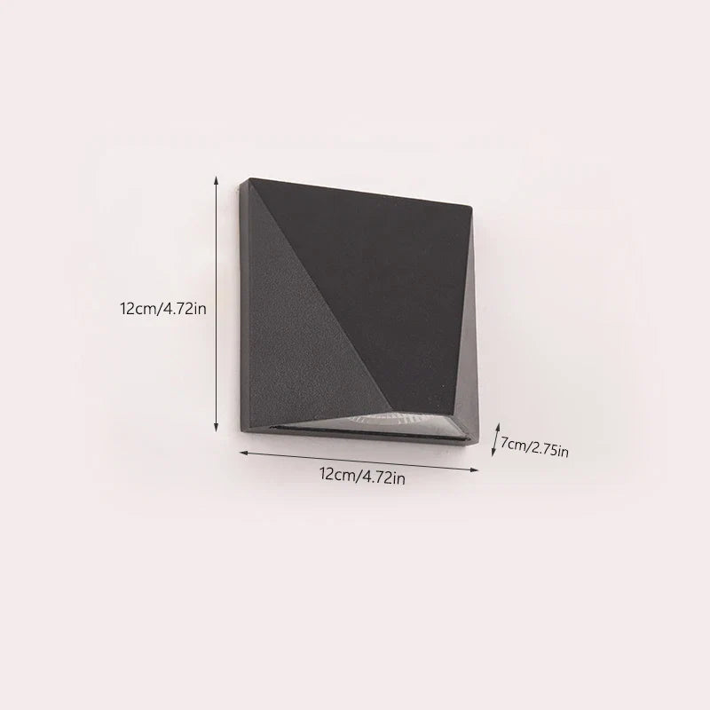 Black 5W LED Outdoor Wall Light | Compact Waterproof Aluminium Lamp For Walls and Steps Outside