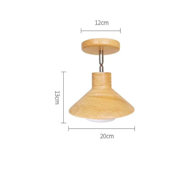 Timberlume Ceiling Lamp | Natural Timber Cone Design In Warm White or Cool White LED Light