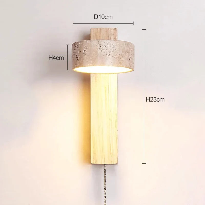 Lumelle Wall Lamp | French Wabi Sabi Headboard Light With A Pull Switch, In Two Wall Designs