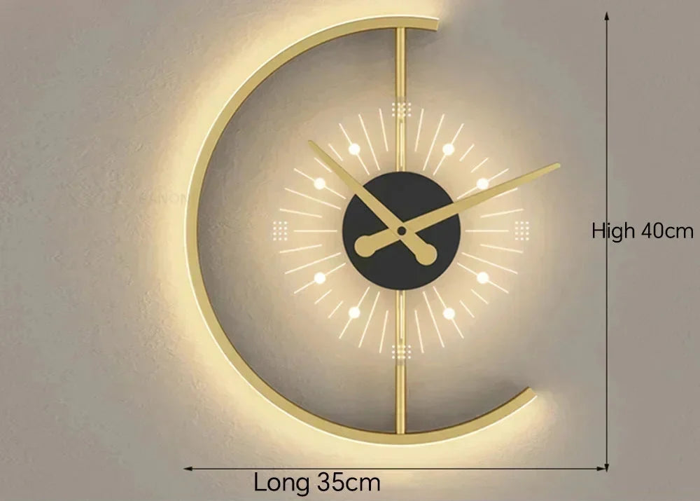 Chronova Wall Lamp Clock | Post Modern LED Sconce With An Integrated Clock Face For Bedrooms