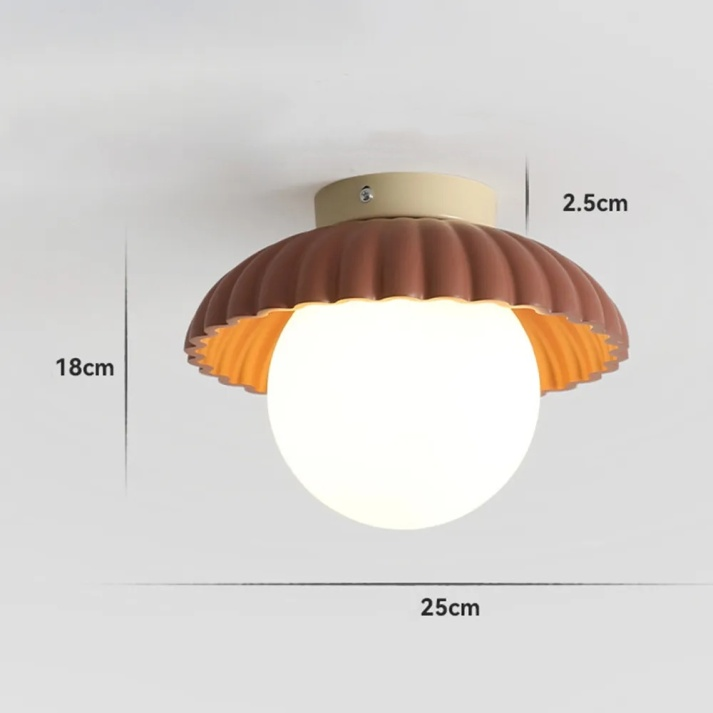 Iron Hallway Ceiling Light | Modern Glass and Metal Flush Mount For Halls and Landing Areas