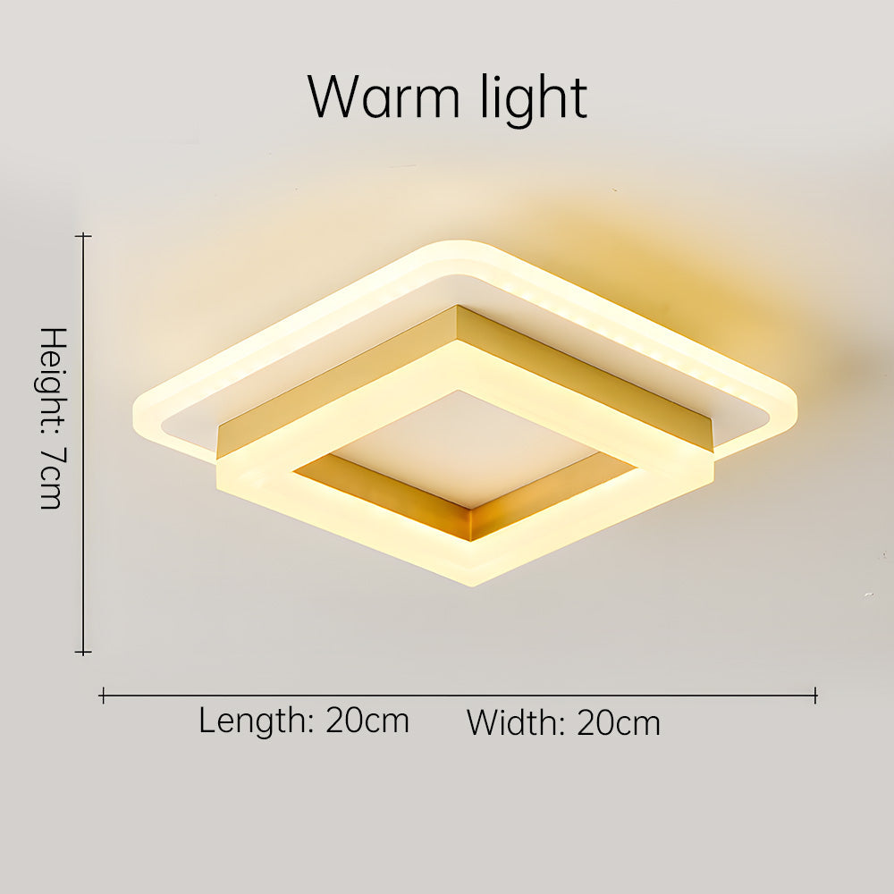 Square LED Ceiling Light | Modern Flush Mount Fixture For Hallways, Bedrooms and Landing Areas