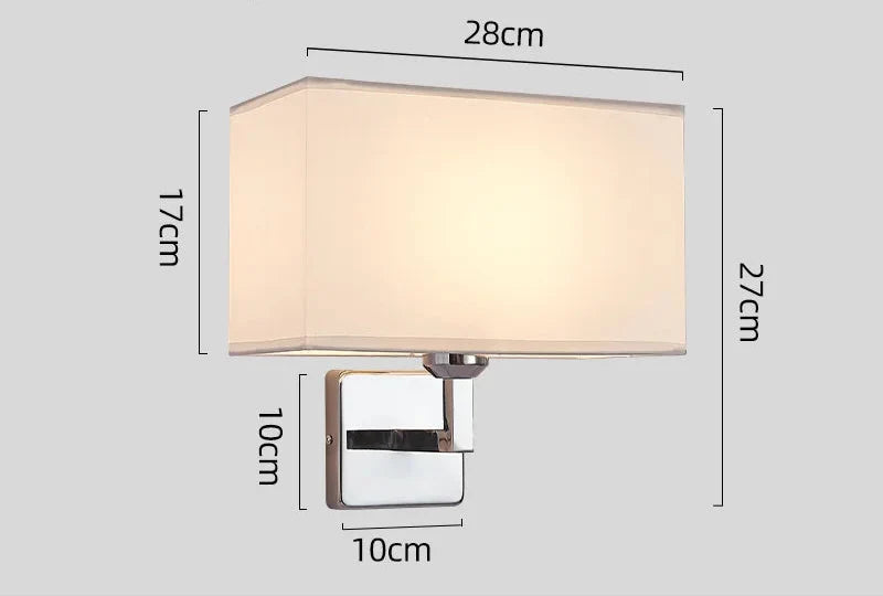 Wall Lamp With Reading Light | Fabric Shade E27 Bedside Sconce With A Flexible LED Reading Arm