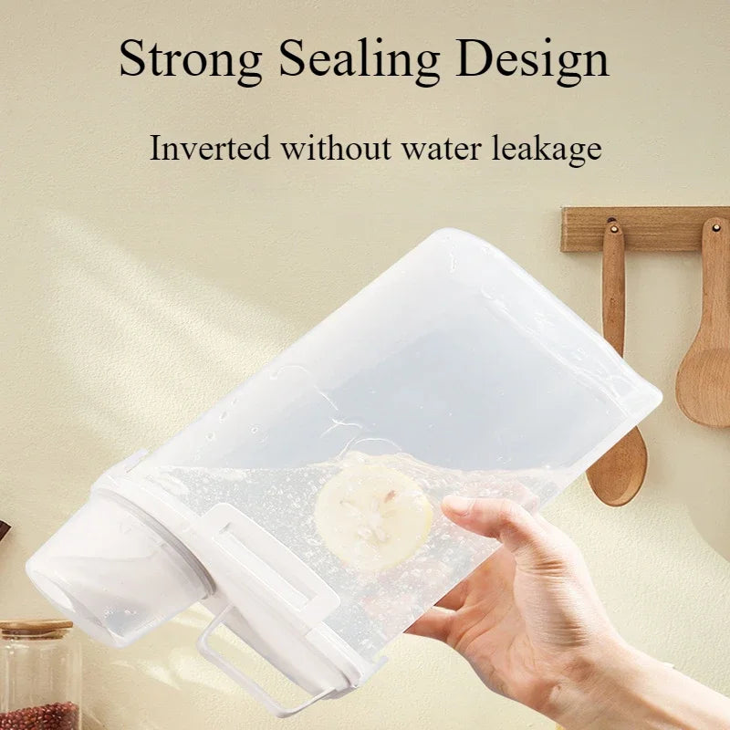 Airtight Grain Storage Container | 2.5L Rice and Cereal Dispenser With A Built In Measuring Cup