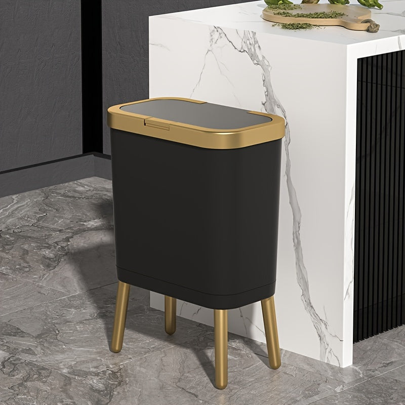 15L Odour Sealing Trash Can With Elevated Legs | Modern Waste Bin For Kitchens and Bathrooms