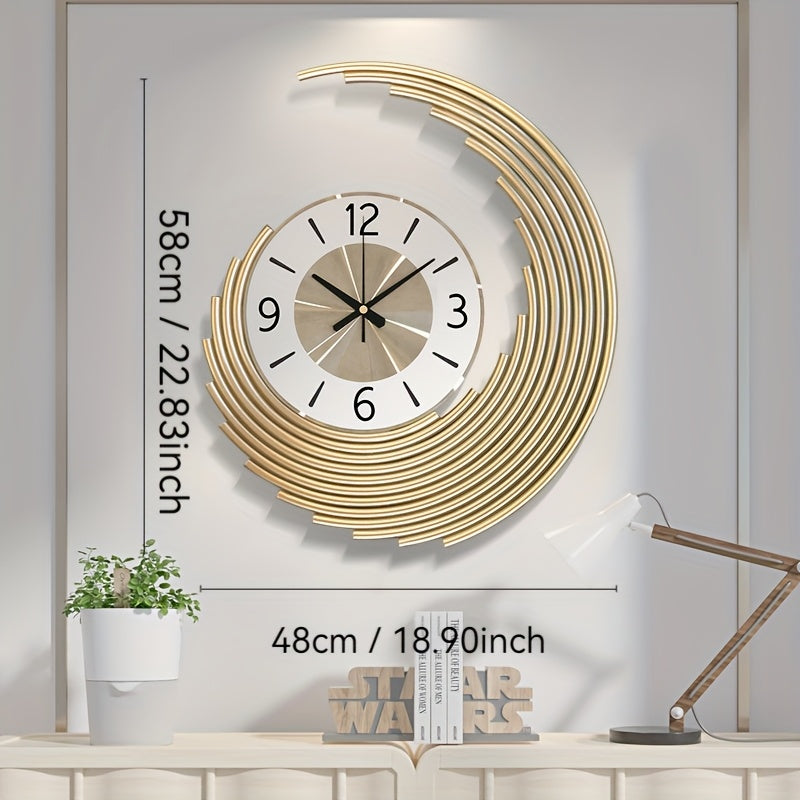 Modern 3D Metal Wall Clock | Silent Quartz Movement Decorative Clock For Large Feature Walls