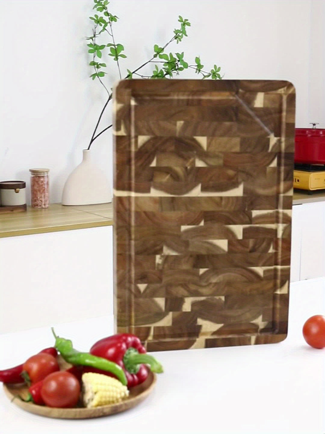 Acacia Wood Cutting Board | Durable End Grain Kitchen Chopping Block For Daily Kitchen Prep