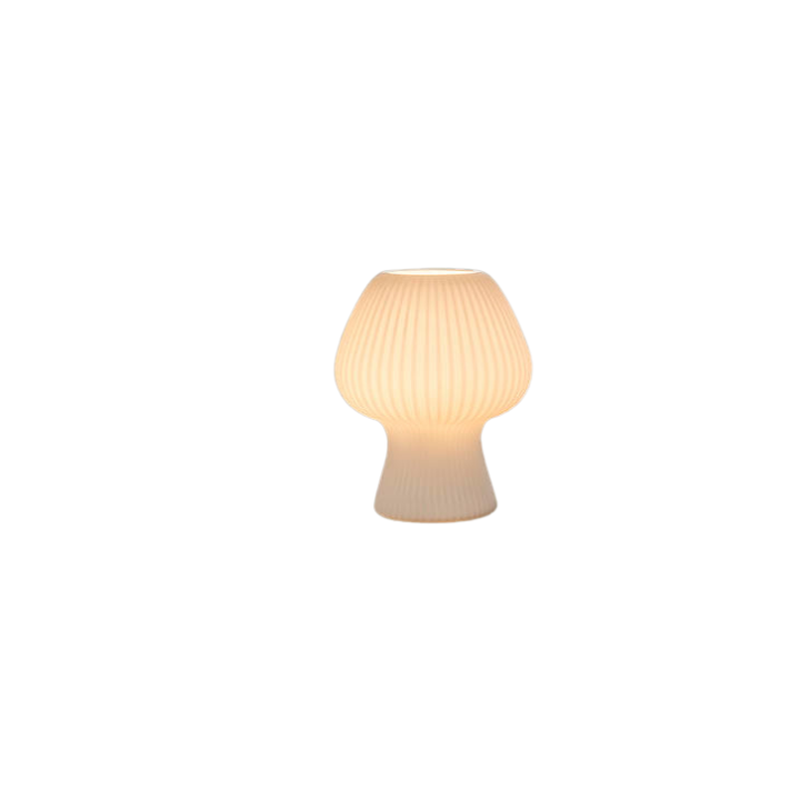 Vintage Bedside Table Lamp | Ribbed Glass Mushroom Lamp In Two Different Design Variations