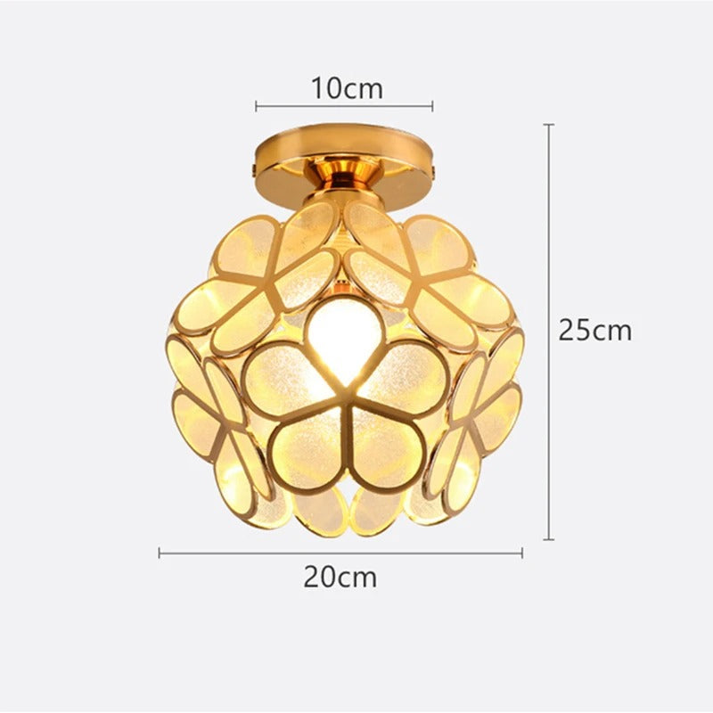 Nordic Petal Aisle Ceiling Lamp | Elegant Corridor and Bedroom Light In Three Glass Colours