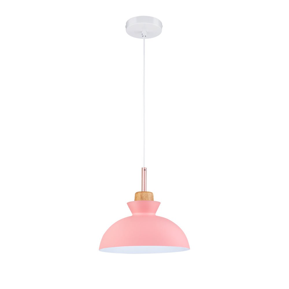 Modern Single Pendant Dome Light | Scandinavian Metal Hanging Lamp In Nine Bold Colourways