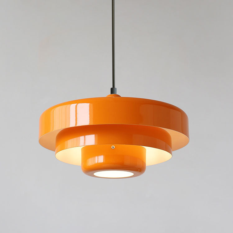 Nordic Vintage Layered Pendant Lamp | Modern Retro Hanging Light In Three Shade Colourways