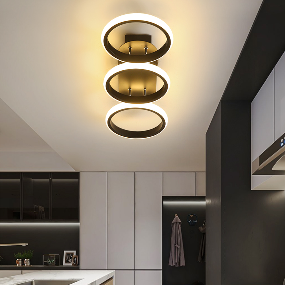 Modern LED Ceiling Light | Sleek Overlapping LED Ring Design In Two Or Three Ring Diameters