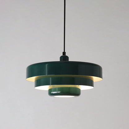 Nordic Vintage Layered Pendant Lamp | Modern Retro Hanging Light In Three Shade Colourways