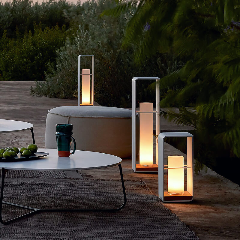 Modern Square Outdoor LED Light | Minimalist Waterproof Solar Powered Landscape Garden Fixture
