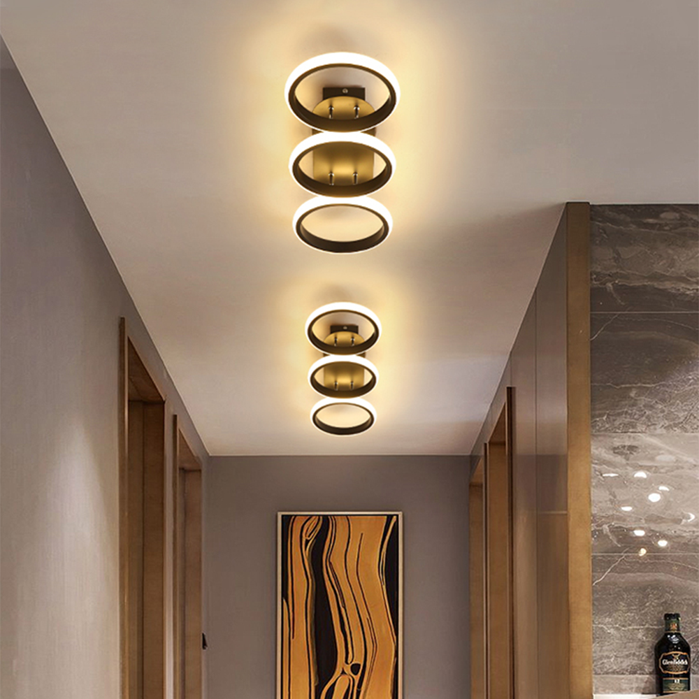 Modern LED Ceiling Light | Sleek Overlapping LED Ring Design In Two Or Three Ring Diameters