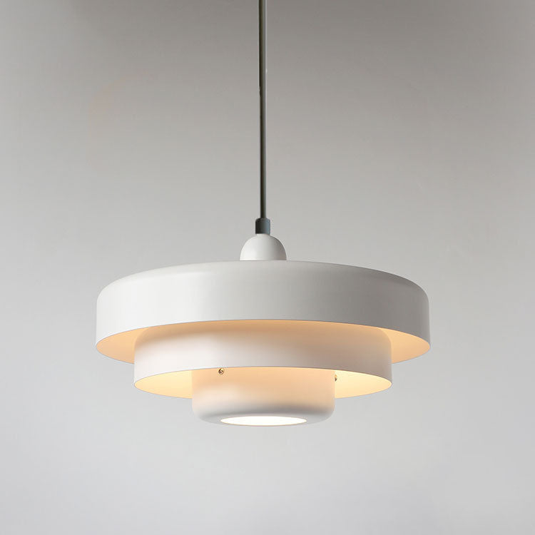 Nordic Vintage Layered Pendant Lamp | Modern Retro Hanging Light In Three Shade Colourways