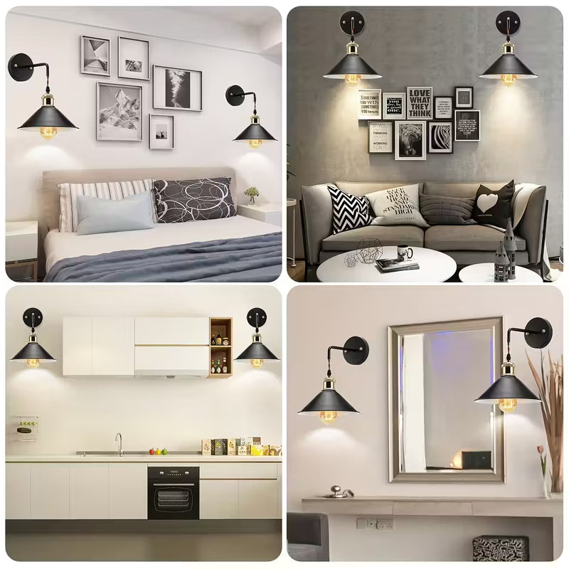 Modern Metal Wall Sconce Pair | Industrial Oil Rubbed Wall Light Fixture Set Of Two Lights