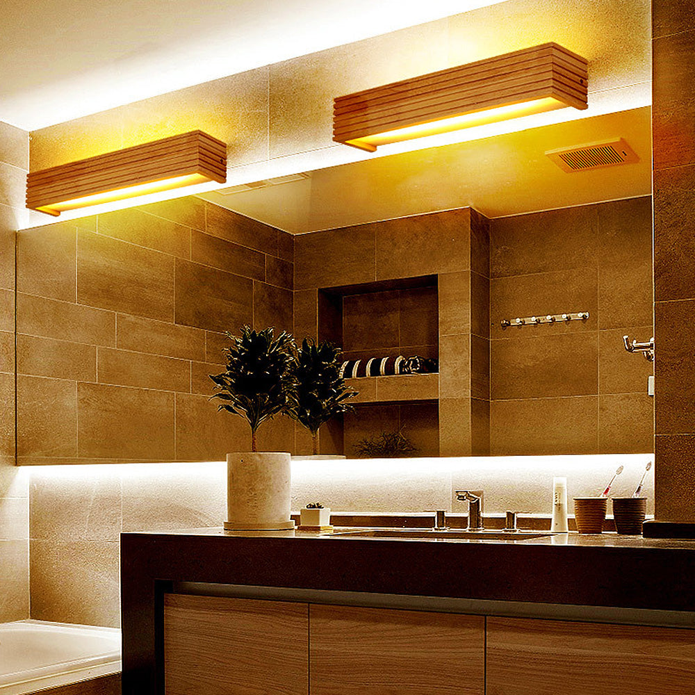 Modern Wooden LED Wall Lamp | Minimalist Bedroom and Living Room Bar Light In Two Bar Sizes