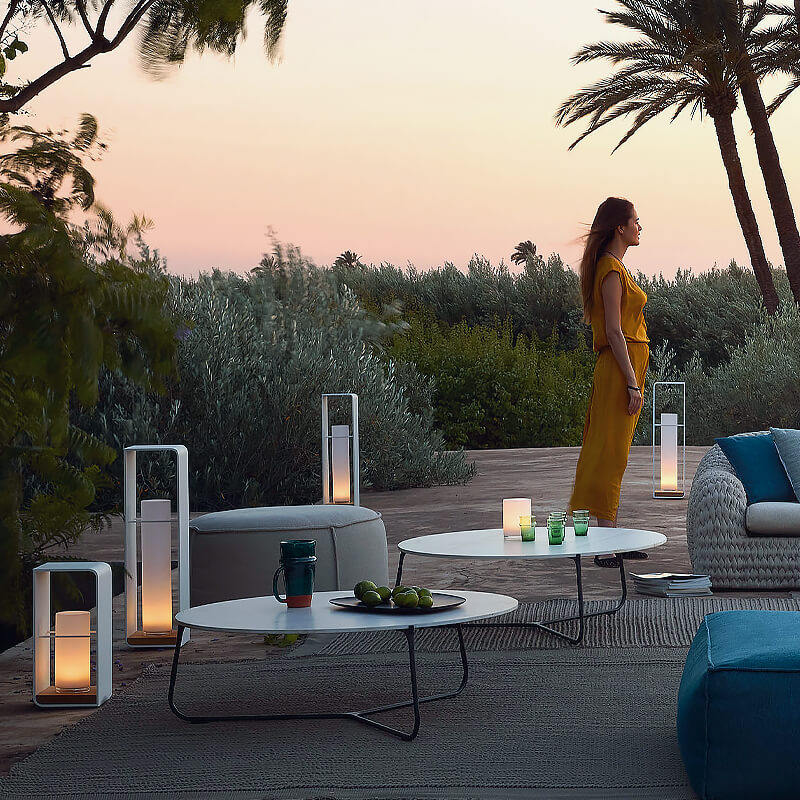 Modern Square Outdoor LED Light | Minimalist Waterproof Solar Powered Landscape Garden Fixture