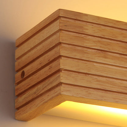 Modern Wooden LED Wall Lamp | Minimalist Bedroom and Living Room Bar Light In Two Bar Sizes
