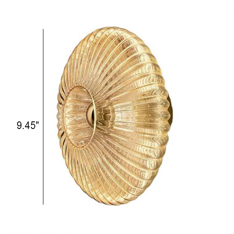 Nordic Vintage Glass Wall Sconce | Striped Round Disc Light For Hallways and Bedroom Walls