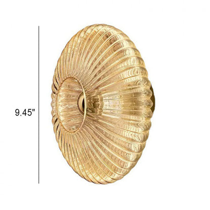 Nordic Vintage Glass Wall Sconce | Striped Round Disc Light For Hallways and Bedroom Walls