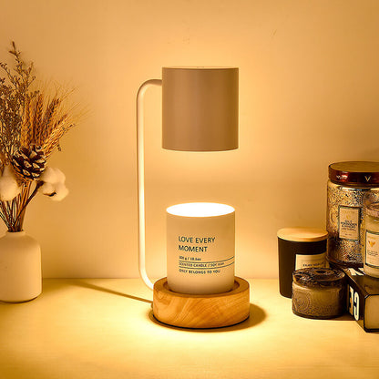 Japanese Minimalist Candle Warmer Lamp | Wooden Base Dimmable Wax Melter With Timer Control