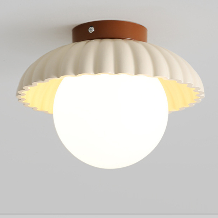 Iron Hallway Ceiling Light | Modern Glass and Metal Flush Mount For Halls and Landing Areas