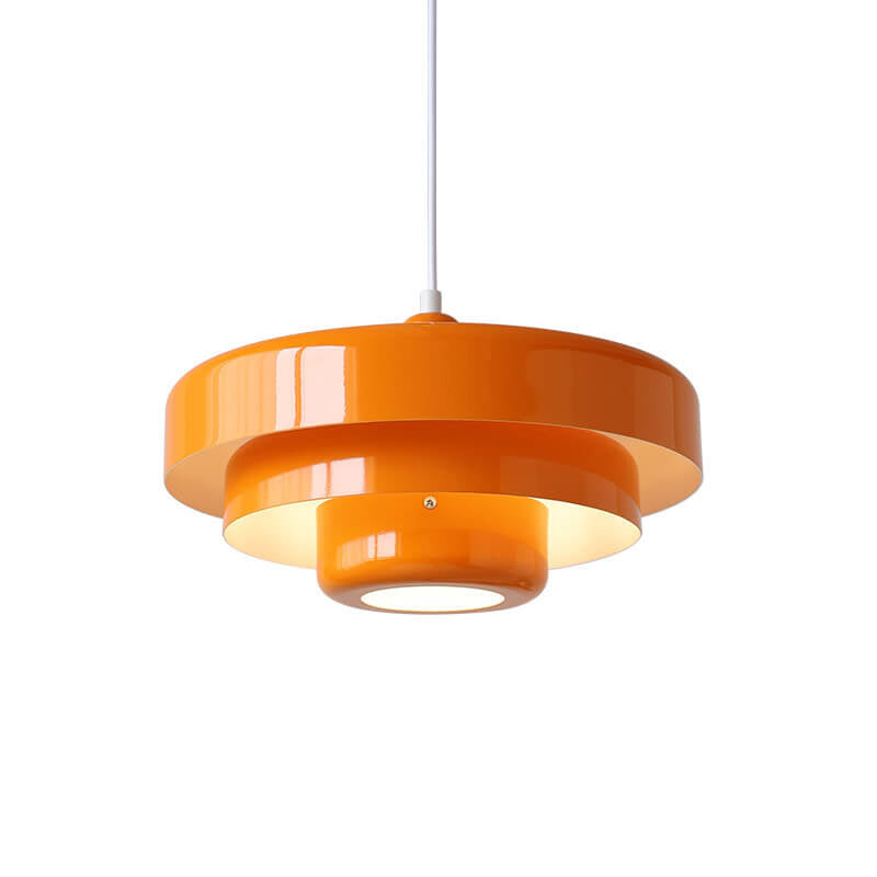 Nordic Vintage Layered Pendant Lamp | Modern Retro Hanging Light In Three Shade Colourways