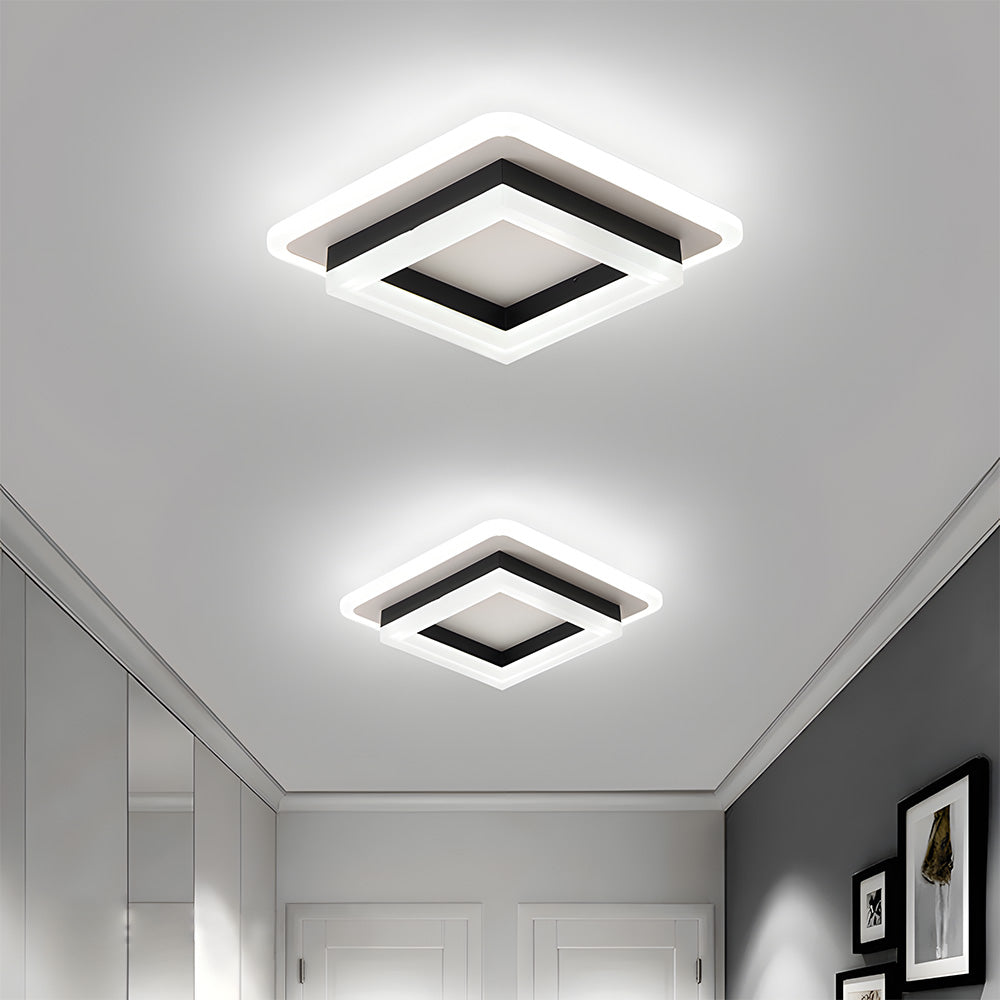 Square LED Ceiling Light | Modern Flush Mount Fixture For Hallways, Bedrooms and Landing Areas