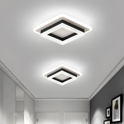 Square LED Ceiling Light | Modern Flush Mount Fixture For Hallways, Bedrooms and Landing Areas