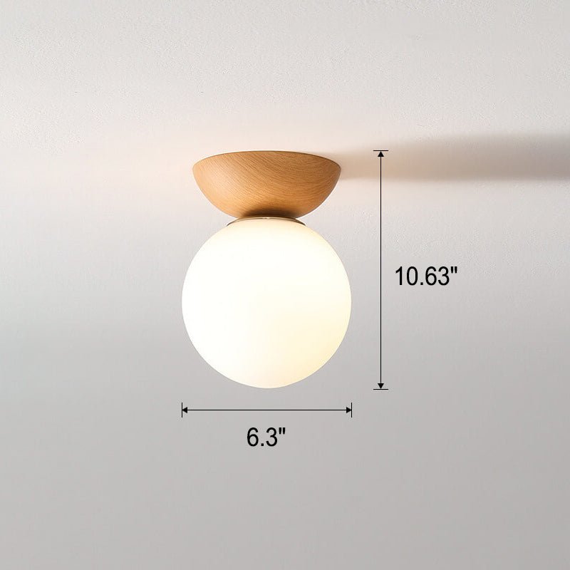 Japanese Style Ceiling Light | Minimal Wood and Frosted Glass Design In Ceiling or Pendant Form