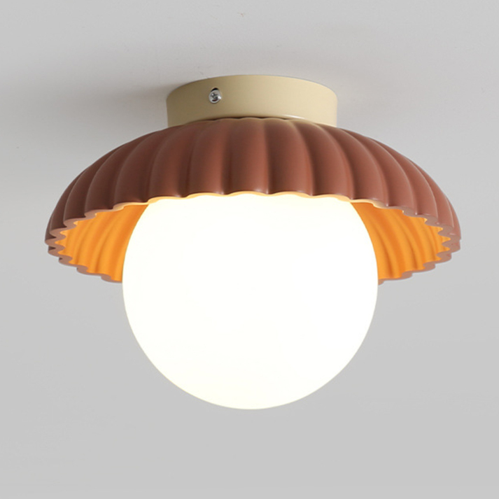 Iron Hallway Ceiling Light | Modern Glass and Metal Flush Mount For Halls and Landing Areas
