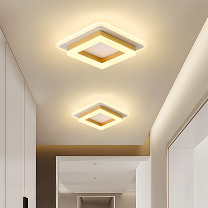 Square LED Ceiling Light | Modern Flush Mount Fixture For Hallways, Bedrooms and Landing Areas