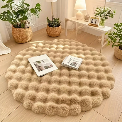 Cloud Comfort Round Bubble Rug | Soft Fluffy Circle Carpet For Bedrooms and Kids Nurseries