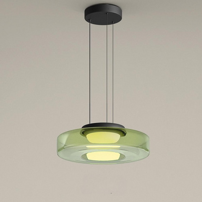 Glass Pendant Lamp | Bauhaus Style Hanging Light For Dining Rooms and Kitchen Island Counters