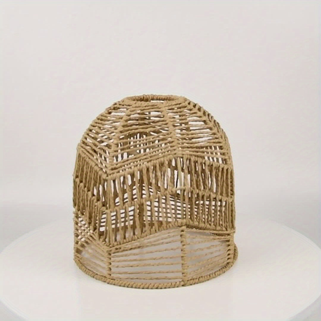 Handwoven Rope Pendant Shade | Rustic Farmhouse Woven Bell Shade, 19 Centimetres Wide and High