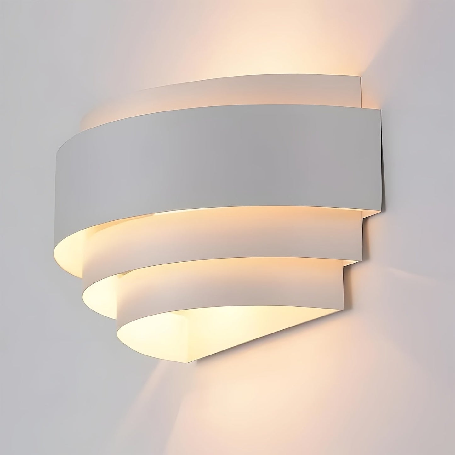 Modern Wall Sconce | Up and Down Layered Metal Wall Light In A Matte White or Black Finish