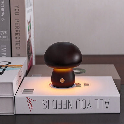 Bolette Mushroom Lamp | Natural Wood Rechargeable Night Light In Two Sizes and Two Timbers
