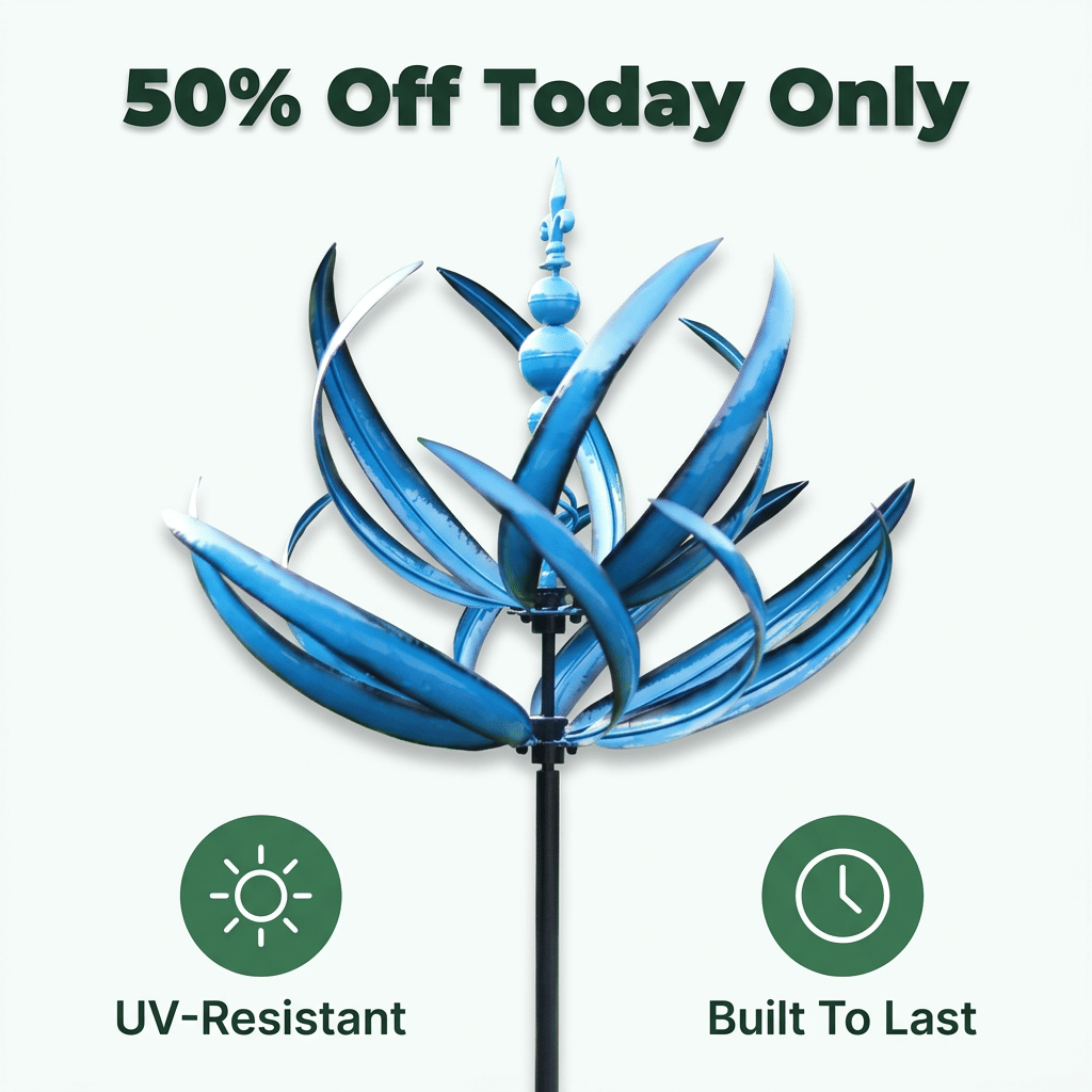 Decorative Garden Wind Spinner | Weather Resistant Kinetic Metal Yard Decor For Lawns and Patios