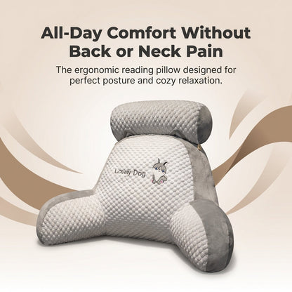 Posturest Ergonomic Reading Pillow | Lumbar Support Backrest With Arms For Bed, Couch and Floor